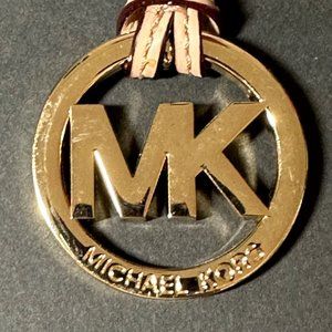Michael Kors Gold Tone Metal Purse Charm with Leather Strap